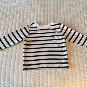 GAP Black and White Striped Long Sleeve Tee